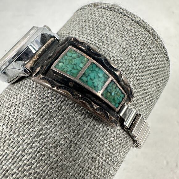 Pulsar Watch Womens 23mm Southwestern Green Stone Watch Tips New Battery main image 5